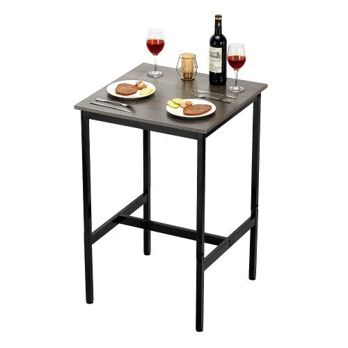 VEVOR Bar Table, Sturdy Metal Frame High Top Pub Table, Small Kitchen Dining, Cocktail Coffee Counter Bar Height Desk, Easy to Assemble, 24x24x36 in,