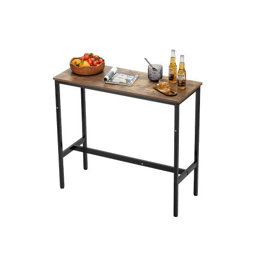 VEVOR Bar Table, Sturdy Metal Frame High Top Pub Table, Narrow Long Kitchen Dining, Cocktail Counter Bar Height Desk, Easy to Assemble,39x16x35.5 in,