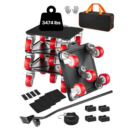 VEVOR Furniture Dolly, Maximum Load 3474 lbs, Heavy Duty Furniture Movers with 5 360° Rotation Wheels, Carbon Steel Panel, Furniture Lift Slider Tool