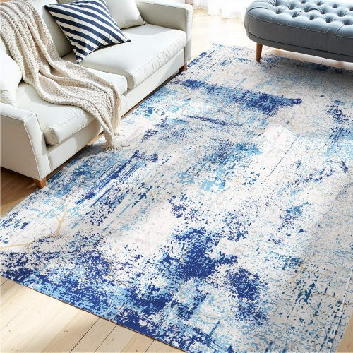 VEVOR Area Rug, 5 x 7 ft Large Washable Rug, Non-Slip and Tear-Resistant Soft Carpet, Pet Friendly Modern Area Rugs, Indoor Mat for Bedroom, Office, L