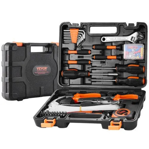 VEVOR Tool Kit, 132 Piece General Household Hand Tool Set, Home Repairing Tool Kit with Portable Tool Storage Case, High-Quality Steel, for Home Maint Matron Inn
