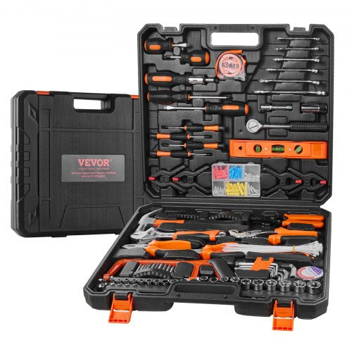 VEVOR Tool Kit, 216 Piece General Household Hand Tool Set, Home Repairing Tool Kit with Portable Tool Storage Case, High-Quality Steel, for Home Maint