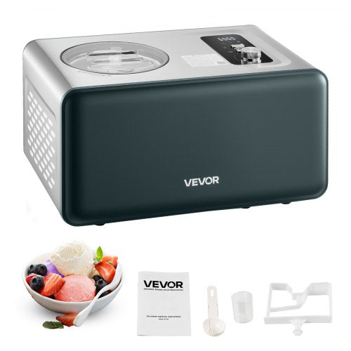 VEVOR Automatic Ice Cream Maker with Built-in Compressor, 1.5 Quart No Pre-freezing Gelato Maker, Electric Sorbet-Maker, 3 Modes Compressor Ice Cream