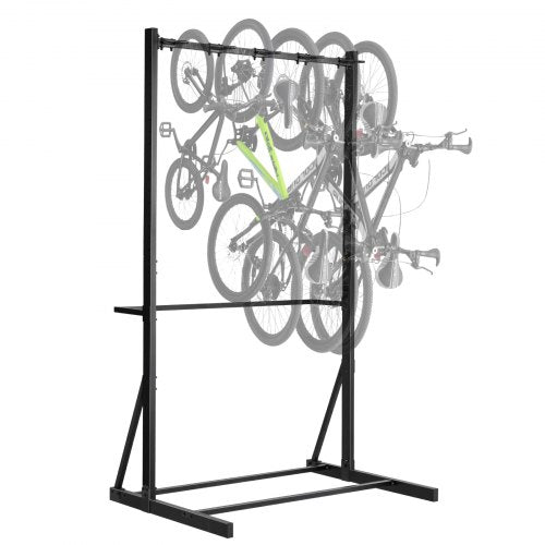 VEVOR Bike Rack, 300LBS-136KG Capacity for up to 5 Bikes, Freestanding Bike Storage Rack, Carbon Steel Vertical Bicycle Stand for Home, Yard, Garage,