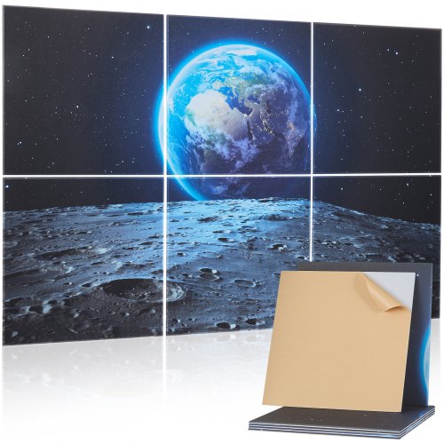 VEVOR 6 Pack Art Acoustic Panels, 60 x 60 x 5 cm Soundproof Wall Tiles, Self Adhesive Decorative Sound Dampening Absorbing Boards for Home, Office, St