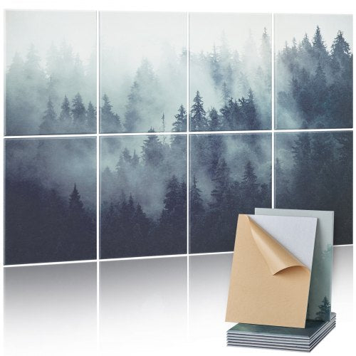 VEVOR 8 Pack Art Acoustic Panels, 40 x 30 x 5 cm Soundproof Wall Tiles, Self Adhesive Decorative Sound Dampening Absorbing Boards for Home, Office, St