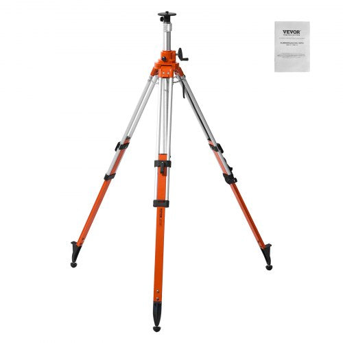 VEVOR Laser Level Tripod Stand, 5-8"-11 Thread Mount, 45.07-114.37 inch Height Adjustment Heavy Duty Survey Tripod, with Level Bubble & Diffusion Limi