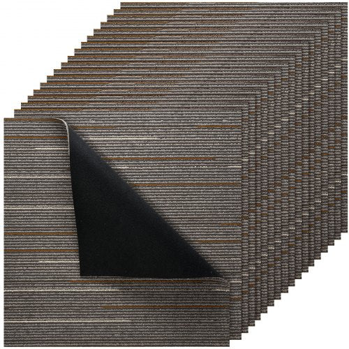 VEVOR Carpet Tiles Reusable 24x24 inch, 24 PCS Modular Carpet Square Rug, Commercial Floor Soft Padded for Seamless Cover 96sq.ft, Easy DIY for Living