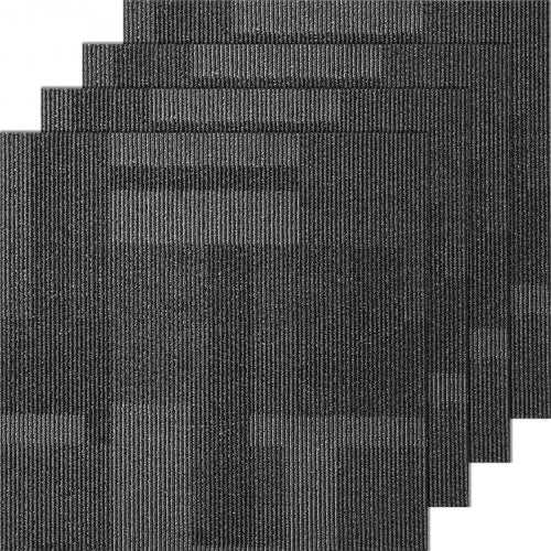 VEVOR Carpet Tiles Reusable, 24"x 24"Carpet Squares With Padding Attached, Soft Padded Carpet Tiles, Easy Install DIY for Bedroom Living Room (24Tiles