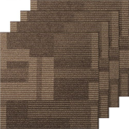 VEVOR Carpet Tiles Reusable, 24"x 24"Carpet Squares With Padding Attached, Soft Padded Carpet Tiles, Easy Install DIY for Bedroom Living Room (24Tiles