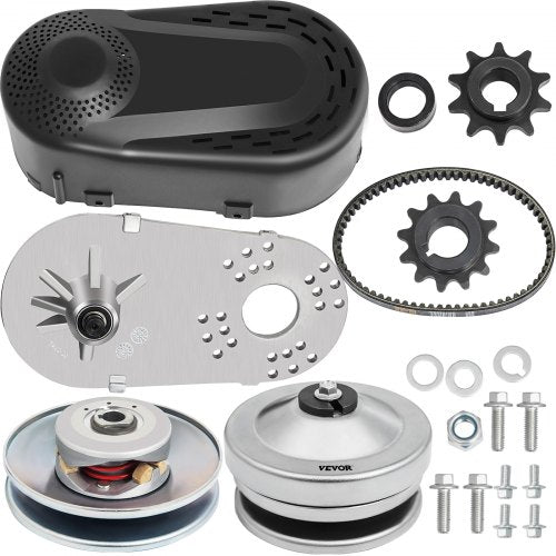 VEVOR Torque Converter CVT 2HP-7HP 3-4\" Go Kart Clutch 212CC 30 Series Mini Bike 10T #40 41 Chain and 12T #35 Replacement Set TAV2 30-75 218353A Manc