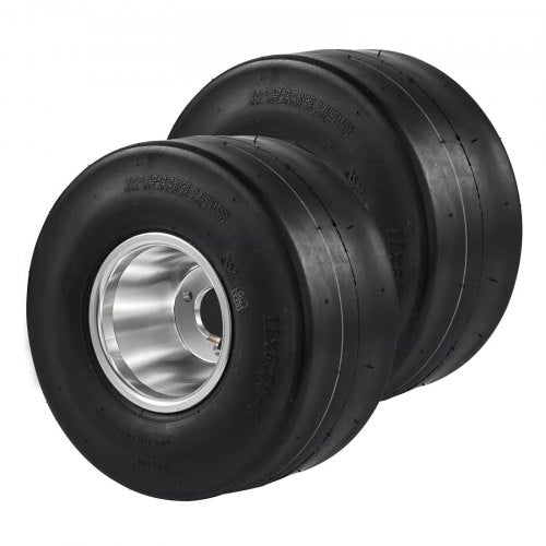 VEVOR Go Kart Tires and Rims, 11x6-5" Go Kart Wheels, 2-Pack Rear Wheels, Aluminum Alloy Rims and Rubber Tires, Hub-Rim Fit Bolt Pattern 1.57 inch wit