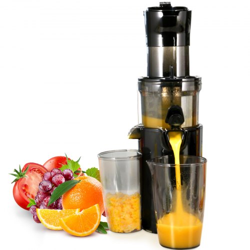 VEVOR Masticating Juicer, Cold Press Juicer Machine, 2.6" Large Feed Chute Slow Juicer, Juice Extractor Maker with High Juice Yield, Easy to Clean wit
