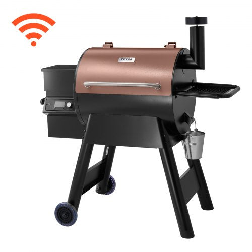 VEVOR Wood Pellet Grill Smoker, 8 in 1 BBQ Grills for Outdoor Cooking, 575 Square Inches Cook Area Electric Smokers, with WiFi-app Control, LCD Screen