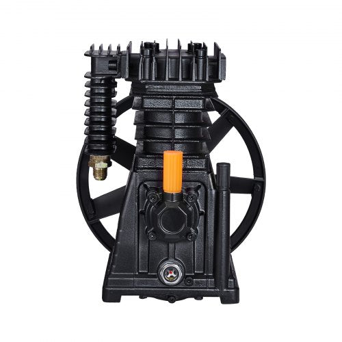 VEVOR Air Compressor Pump Head, 3HP 5.8CFM @ 90PSI, Twin Cylinder Oil Lubricated Air Compressor Piston Pump Head, Single-Stage Aluminum Air Compressor