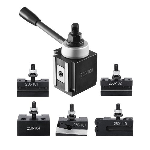 VEVOR Quick Change Tool Post Set, 6 Pcs, Includes Lathe Tool Holders, Wedge Type Tool Post with Turning Tool Holder Accessories, Fit for Mini Lathe &