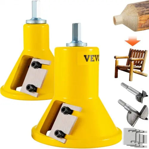 VEVOR Tenon Cutter, 1\"/25.4mm & 2\"/50.8mm Diameter, with Dual Straight Blades & Button Screws Home Master Kit, Premium Aluminum & Steel Log Furnitur Matron Inn