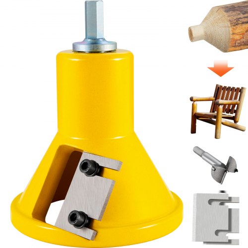 VEVOR Tenon Cutter, 1.5\" - 38 mm Diameter, with Dual Straight Blades & Button Screws Home Master Kit, Premium Aluminum & Steel Log Furniture Cutter, 