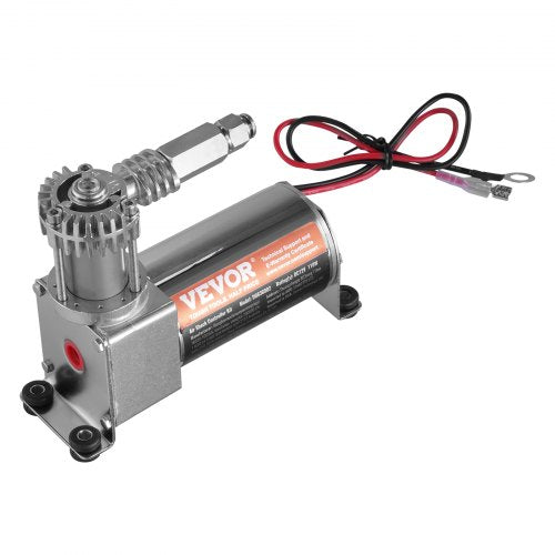 VEVOR Air Shock Controller Kit, 12V 100PSI On Board Air Compressor System, Air Ride Suspension Compressor Kit with Single Path System, Pressure Gauge