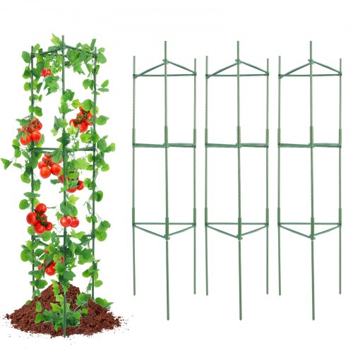 VEVOR 6 Packs Tomato Cages for Garden, 48 inch Tomato Trellis Plant Stakes Support, Stackable Tall Plant Support Cage, for Raised Garden Bed, Vegetabl