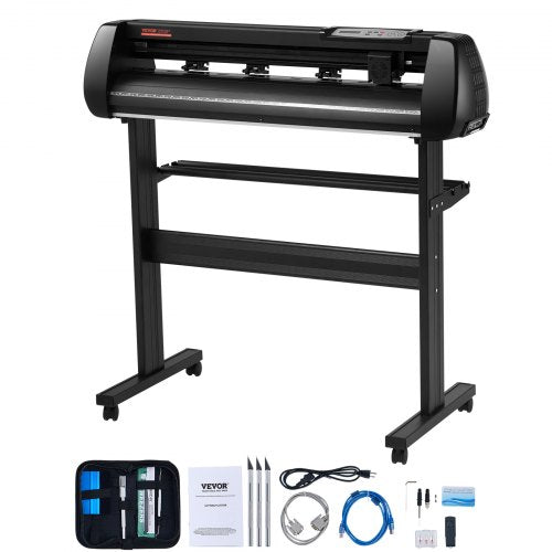 VEVOR Vinyl Cutter Machine, 34in Offline Bluetooth Cutting Plotter Machine, 400in-10m Steel Roller Shaft Adjustable Speed Force, SignMaster Software T
