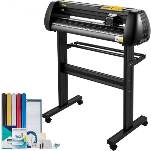 VEVOR Vinyl Cutter, 28inch Paper Feed Cutting Plotter Bundle, Adjustable Force & Speed Vinyl Printer with Powerful Stepper Motors, Signmaster Software