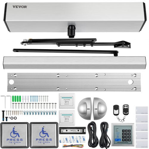 VEVOR Automatic Door Opener, 100-240V for Max.220lbs Doors, Swing Door Operator for Disabilities with 2 Wireless Remotes, 2 Exit Buttons, Keypad, 5 ID