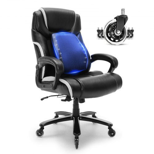 VEVOR Heavy Duty Executive Office Chair with Cutting-edge Adjustable Lumbar Support for Long Hours, Big and Tall 400lbs Office Chair, Wide Thick Padde