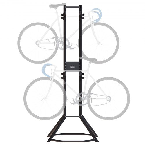 VEVOR 4 Bike Storage Rack, Free Standing Gravity Wall Vertical Bike Rack, Fully Adjustable Bike Rack Garage, Sturdy Steel & Easy Assemble, for Garage,