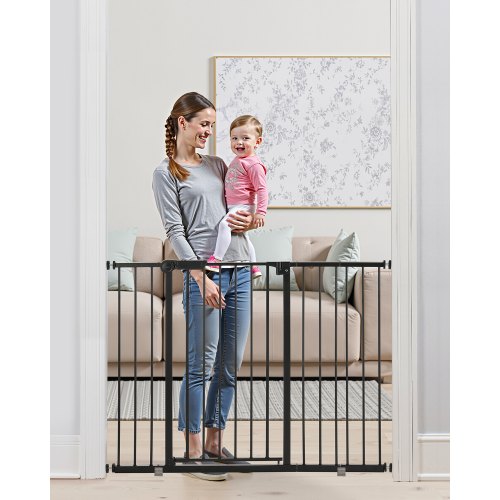 VEVOR Baby Gate, 26-48 Inches Adjustable Width, 36 Inches High Dog Gate, Easy Step Walk Thru, for Child Pet Security, Pressure Mount Kit, Wall Cups, O