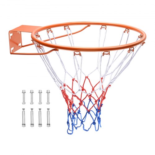 VEVOR Basketball Rim, Wall Door Mounted Basketball Hoop, Heavy Duty Q235 Basketball Flex Rim Goal Replacement with Net, Standard 18" Indoor and Outdoo