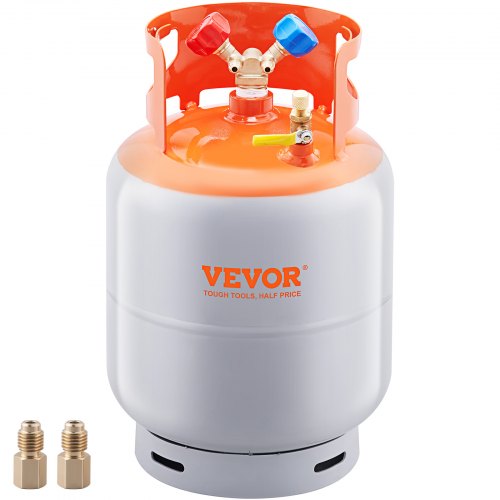 VEVOR Refrigerant Recovery Tank, 50 LBS Capacity, 400 psi Portable Cylinder Tank with Y-Valve for Liquid-Vapor, High-sealing Recovery Can for R22-R134