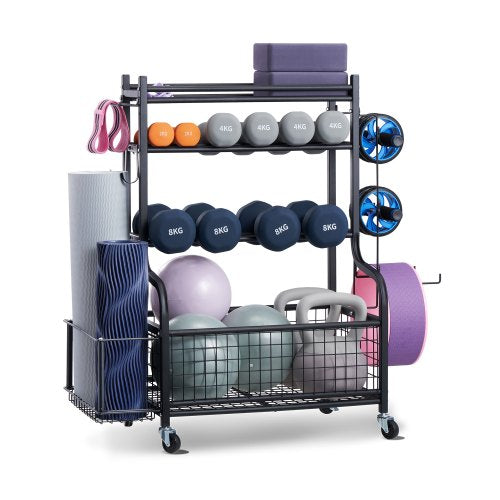 VEVOR Home Gym Workout Equipment Organizer Yoga Mat Storage Weight Rack Dumbbell 1030 x 405 x 960 mm