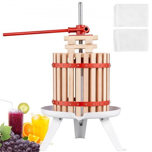 VEVOR Fruit Wine Press, 4.4 Gallon-16.7L, Solid Wood Basket with 8 Blocks, Manual Juice Maker, Cider Apple Grape Tincture Vegetables Honey Olive Oil M