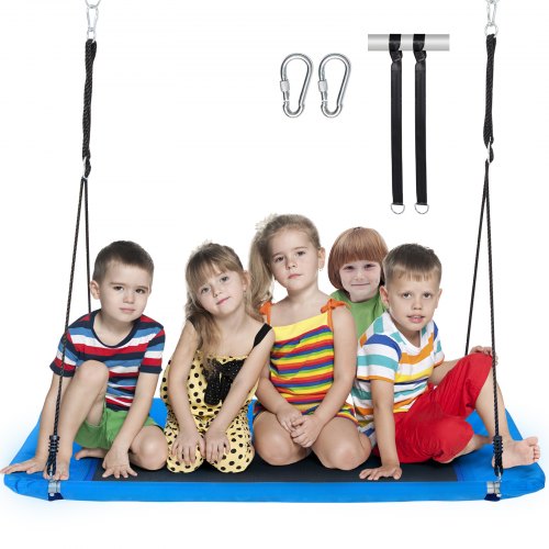 VEVOR Platform Swing, 60 Inch Platform Tree Swing for Kids and Adults, 700lbs Weight Capacity Outdoor Swing, 900D Oxford Fabric Swing Seat with 2 Tree
