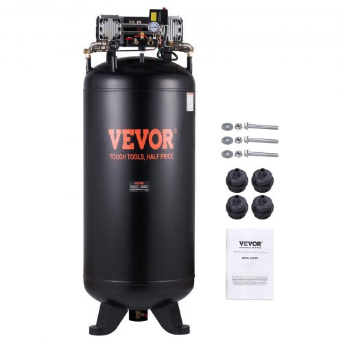 VEVOR 80 Gallon Air Compressor, 6.5HP 15.5SCFM@90 PSI, 2-Stage 145PSI Oil Free Stationary Air Compressor Tank for Industrial Manufacturing, Constructi