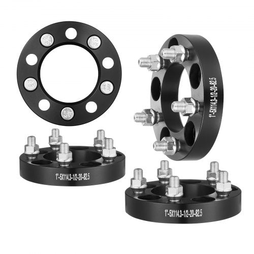 VEVOR Wheel Spacers, 1" 5"x4.5" Wheel Adapters, 5 Lug Forged Spacer, 82.5 mm Bore Hubcentric 1-2"-20 Studs Spacers, Fit for 1984-2013 Jeep and Ford, 4