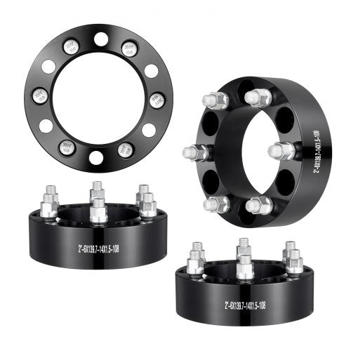VEVOR Wheel Spacers, 2" 6"x5.5" Wheel Adapters, 6 Lug Forged Spacer, 108 mm Bore Hubcentric M14 x1.5 Studs Spacers, Fit for 1988-2023 Chevrolet, GMC,