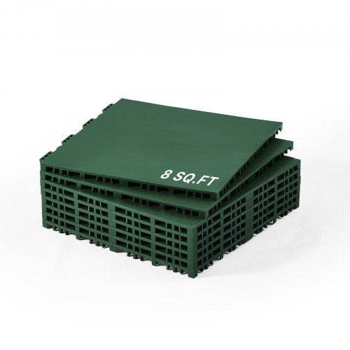 VEVOR Dryland Tiles for Hockey Floor Mat, 12 x 12 in 8 Pcs Interlocking Versatile Training Surface, Dance Floor Tiles, Hockey Training Equipment Board