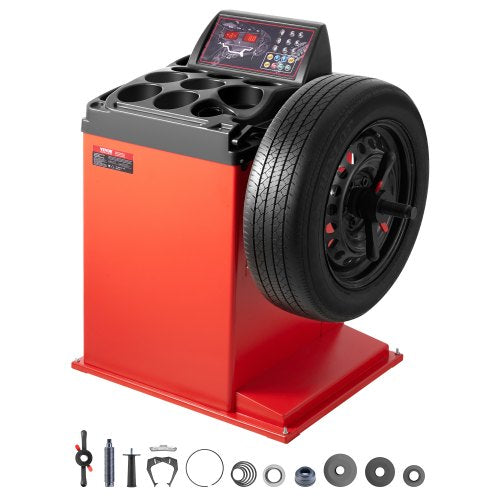 VEVOR Tire Changer Machine, 18" Spindle, Durable Tire Balancer with 4 Size of Conic & 45# Steel, Reinforced Tire Balancer with Complete Measuring Tool