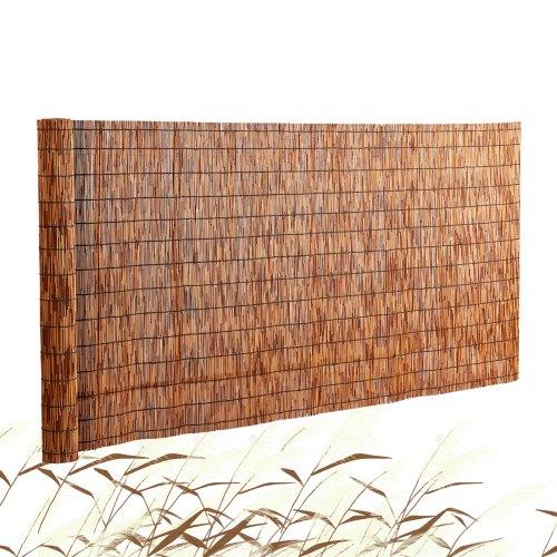 VEVOR Natural Reed Fencing, 4 ft x 16.4 ft, Reed Screen Curtain Balcony Reed Fence Roll for Outdoor Backyard Patio, Decorative Fence for Backyard Gard