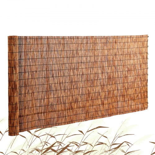 VEVOR Natural Reed Fencing, 5.5 ft x 16.4 ft, Reed Screen Curtain Balcony Reed Fence Roll for Outdoor Backyard Patio, Decorative Fence for Backyard Ga