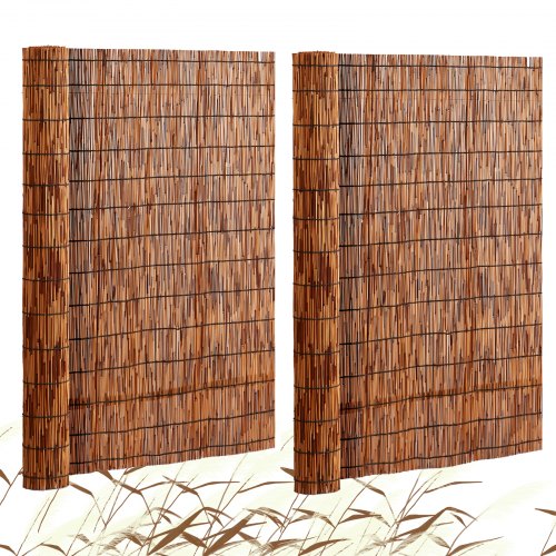 VEVOR Natural Reed Fencing, 4 ft x 16.4 ft, 2 Pack Reed Screen Curtain Balcony Reed Fence Roll for Outdoor Backyard Patio, Decorative Fence for Backya