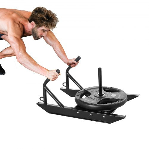 VEVOR Weight Training Pull Sled, Fitness Strength Speed Training Sled with Handle, Steel Power Sled Workout Equipment for Athletic Exercise & Speed Im
