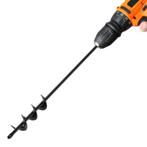 VEVOR Auger Drill Bit for Planting, Ø1.57" x 16.54" Spiral Drill Bit, for 3-8'' Hex Drive Drills, Heavy Duty Bulb Planter Tool, Hole Drilling Attachme