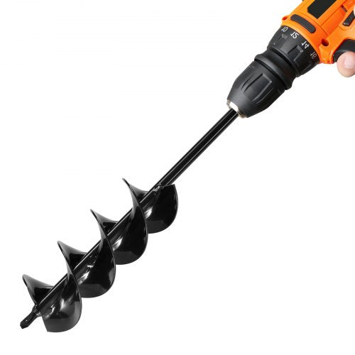 VEVOR Auger Drill Bit for Planting, Ø3.15" × 16.1" Spiral Drill Bit, for 3-8'' Hex Drive Drills, Heavy Duty Bulb Planter Tool, Hole Drilling Attachmen