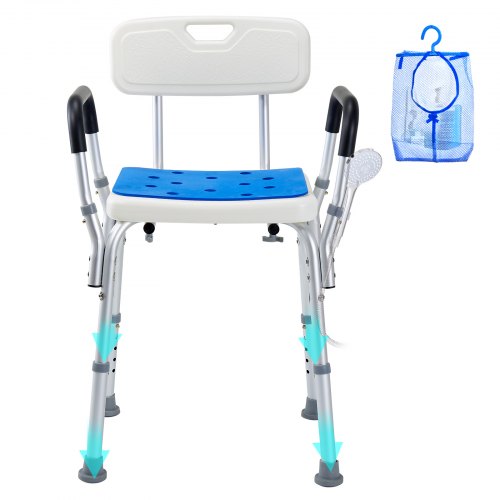 Shower Chair, 400 lbs Capacity, Shower Seat with Back, Adjustable Height Shower Stool, Shower Chair for Inside Shower Bathtub, Non-slip Bathroom Bench