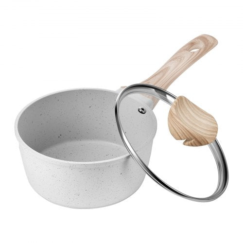 VEVOR 1.5 QT Saucepan, Nonstick Saucepan with Tempered Glass Lid, Multipurpose Cooking Sauce Pot with Detachable Handle, Sauce Pan Small Kitchen Cooki