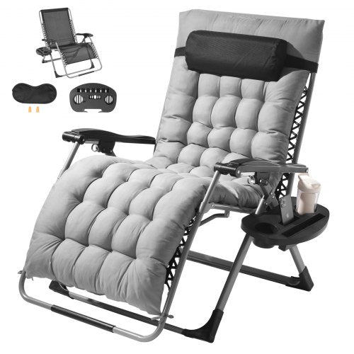 VEVOR Zero Gravity Chair, 33 inch Zero Gravity Recliner Lounge Chair for Indoor and Outdoor, Adjustable Anti Gravity Chair with Cushion, Headrest, Foo