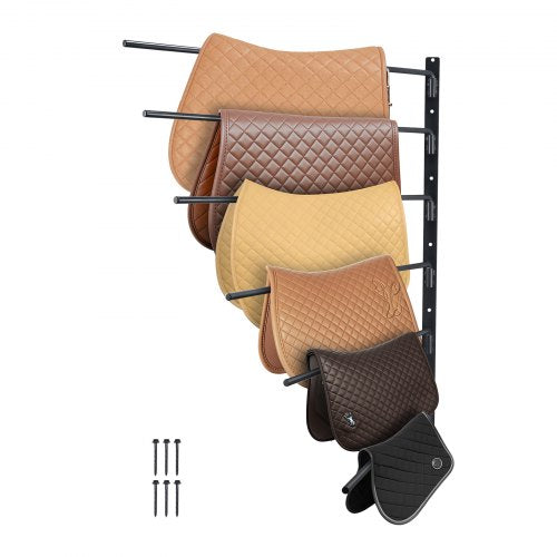 VEVOR Wall Mounted Saddle Rack, 30.9 x 29.9 x 5.5 in, Swing Out Saddle Holder, Six Tiers Horse Saddle Stand, Space Saving Horse Pad and Blanket Rack f